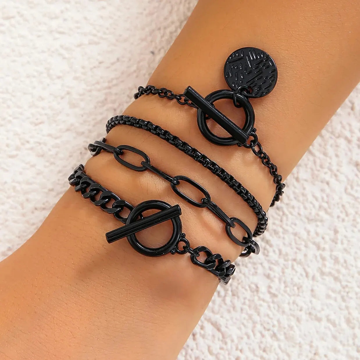 Punk Cuban Link Chain Coin Pendant Bracelet β Vintage Snake Chain for Women