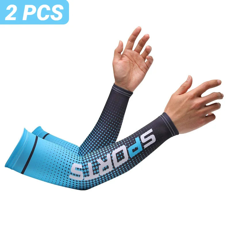2PCS Ice Silk UV Protection Arm Sleeves β Cooling Sun Sleeves for Outdoor Sports