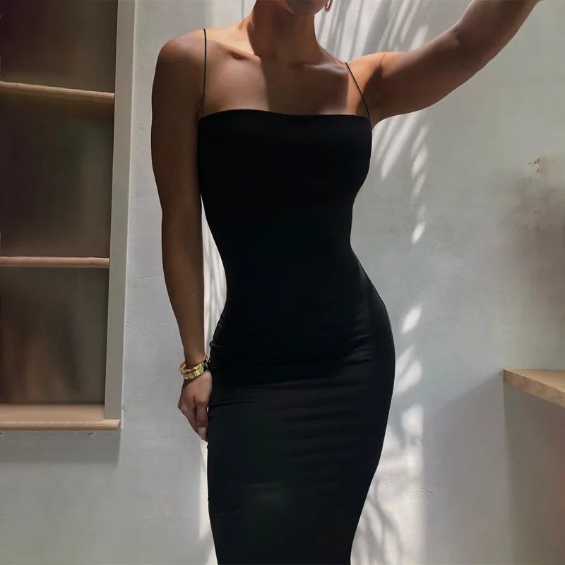 Summer Black Sexy Bodycon Dress β Sleeveless Backless Clubwear