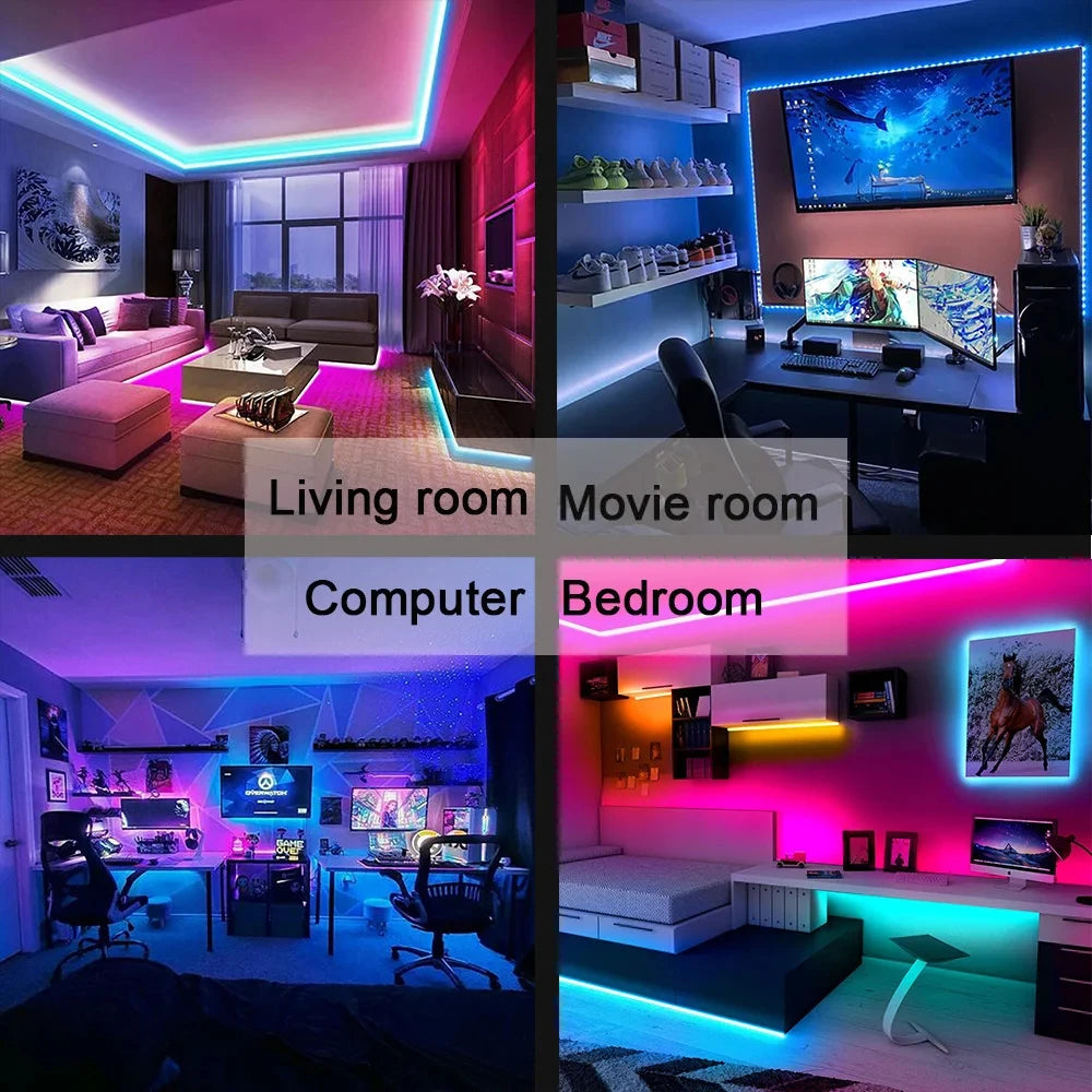 GlowFlex 5050 โ USB RGB LED Strip Light with Bluetooth Control
