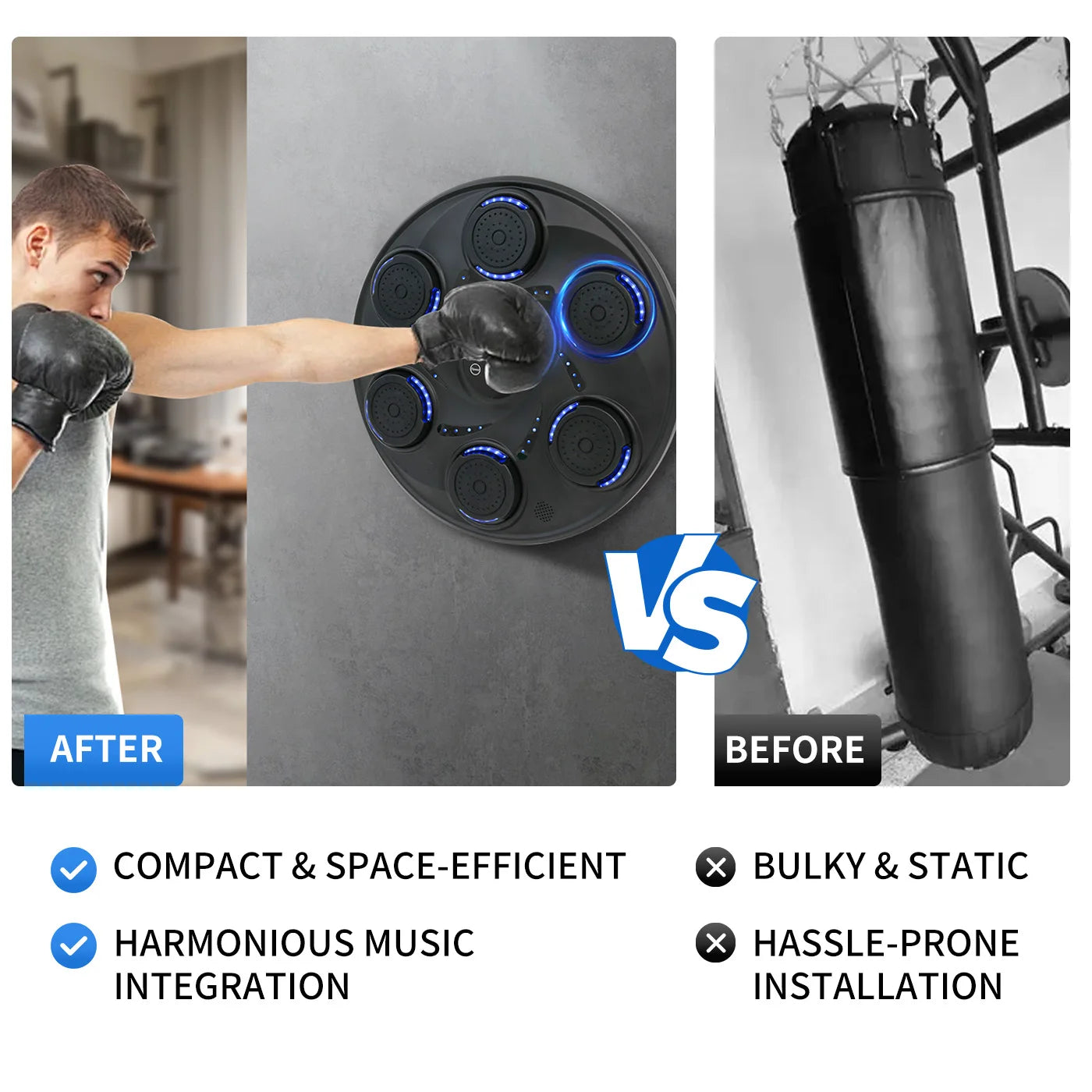 Electronic Wall-Mounted Boxing Trainer with Gloves