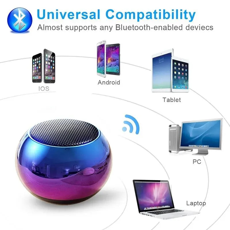 Mini Steel Bluetooth Speaker β Heavy Bass Portable Wireless Subwoofer