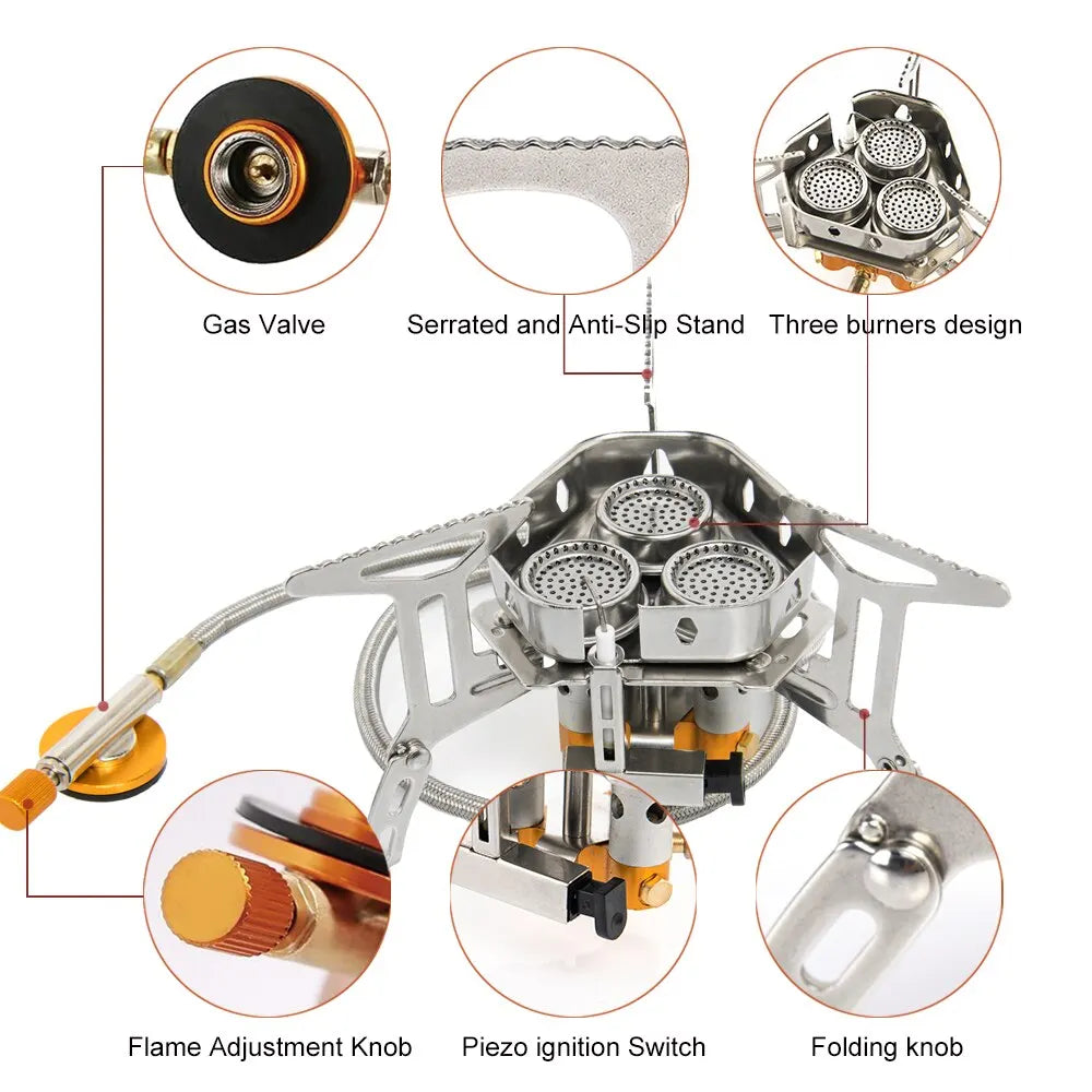 Widesea High-Power Camping Gas Stove β Portable Outdoor Burner for Cooking & BBQ