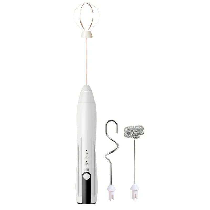 Electric Milk Frother β USB Rechargeable 3-Speed Foam Maker & Handheld Egg Beater