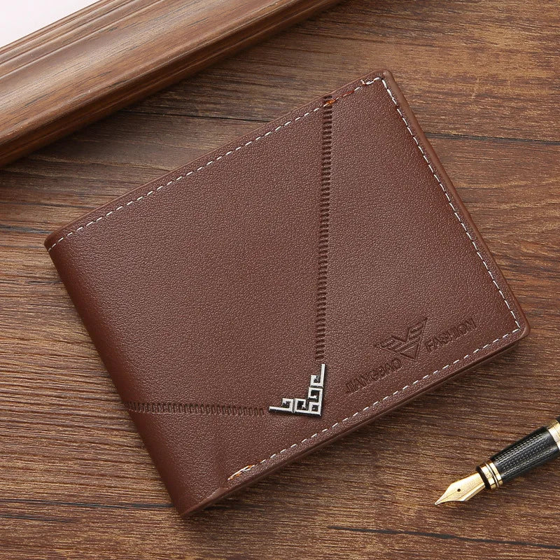 Men’s Slim Bifold Leather Wallet – Money Clip & Multi-Card Holder