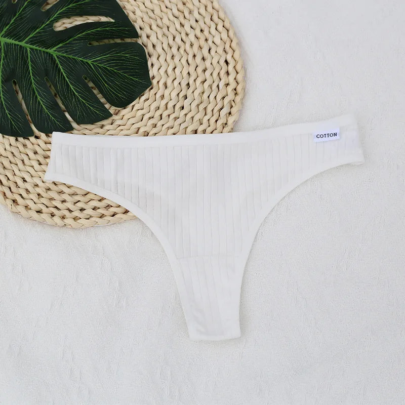 6-Pack Cotton Low-Waist Thongs β Invisible & Sexy Everyday Panties