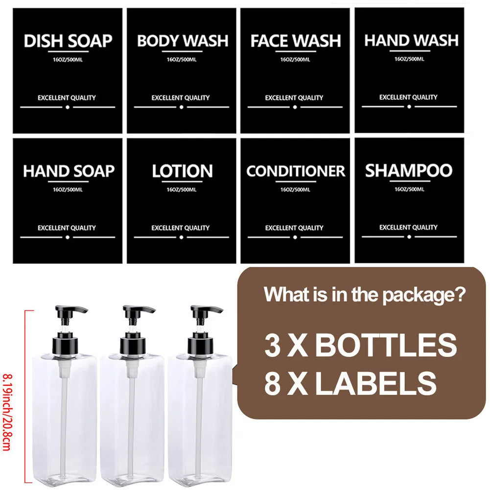 Soap Dispenser β 500ml Refillable Bottle with Labels