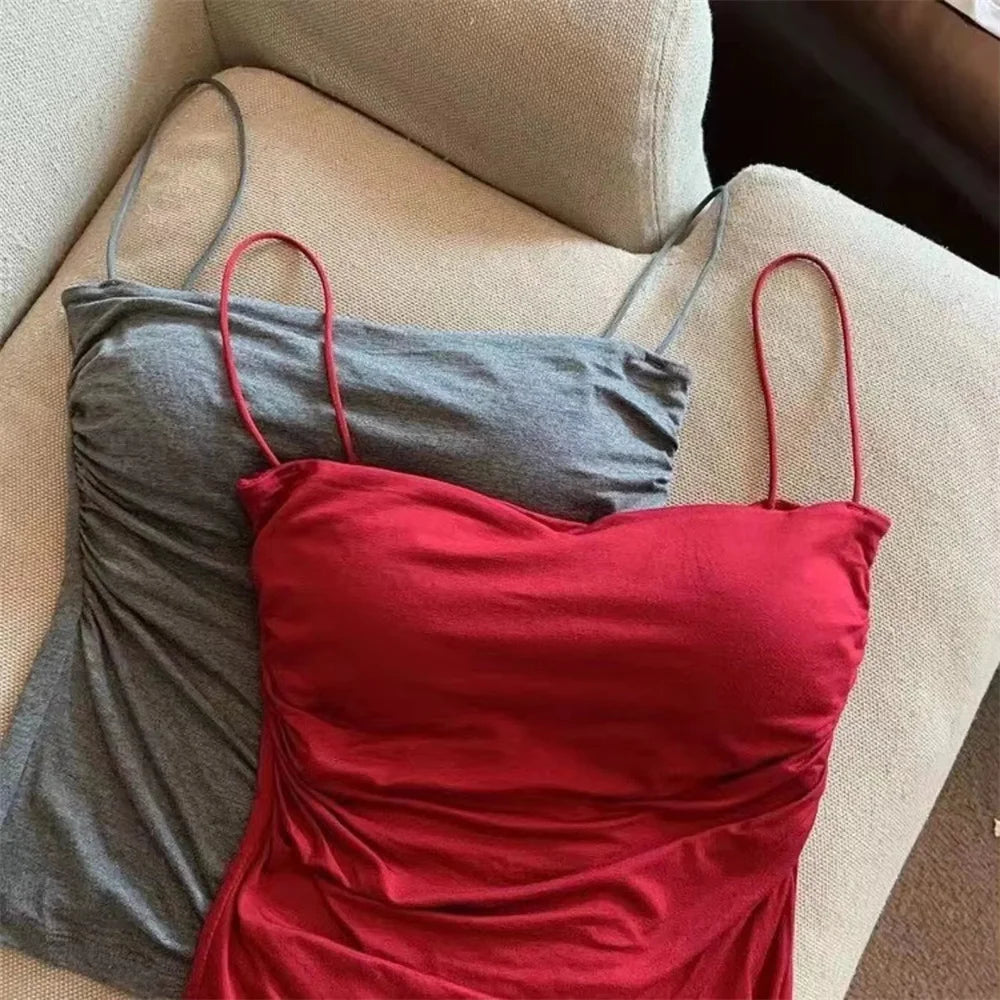 Stylish Waist Pleated Corset Top β Sleeveless, Supportive & Sexy