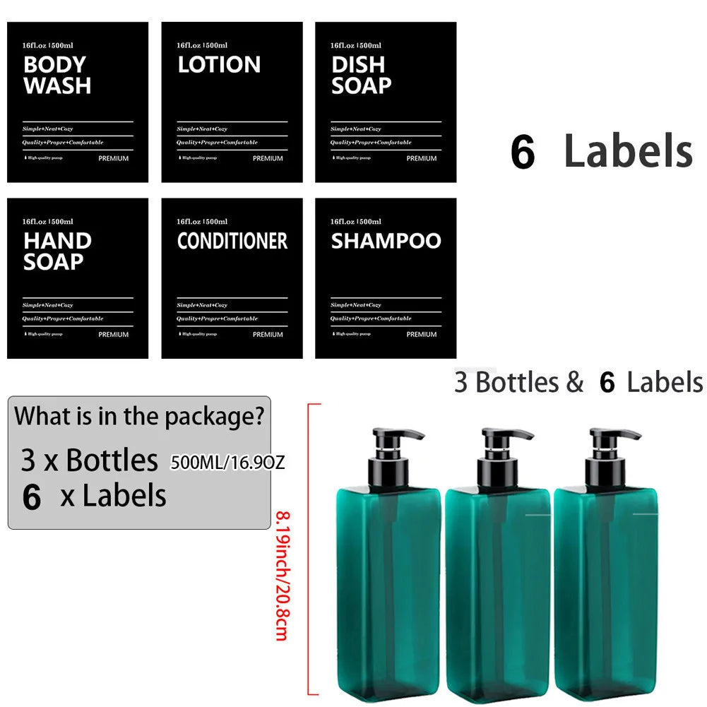 Soap Dispenser β 500ml Refillable Bottle with Labels
