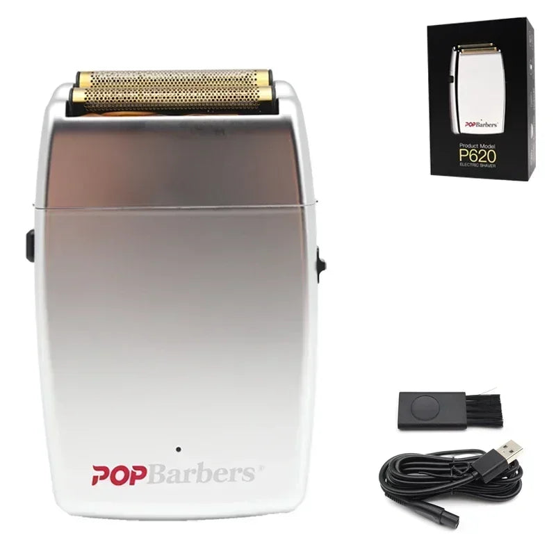 POP Barbers P620 Double Foil Electric Shaver β 11000 RPM USB Beard Trimmer for Men