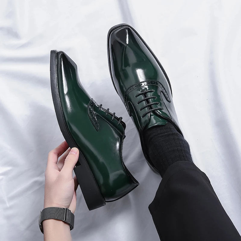 LuxeShine – Men’s Patent Leather Oxford Dress Shoes