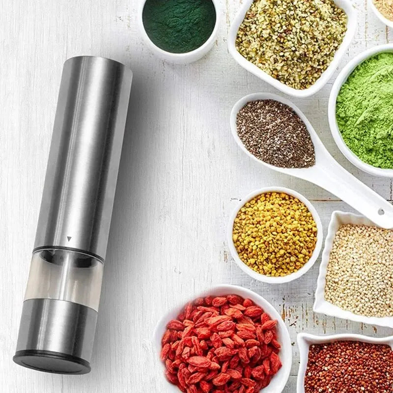 Stainless Steel Electric Pepper Grinder β Adjustable Spice & Salt Mill