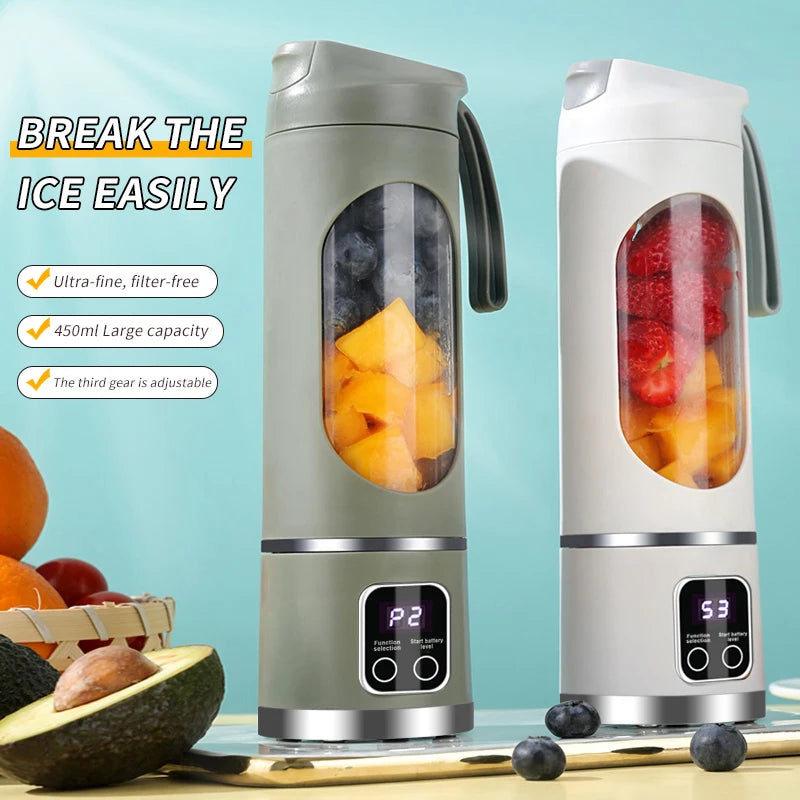 450ml Portable USB Juicer β 12-Blade Mini Blender for Shakes & Smoothies
