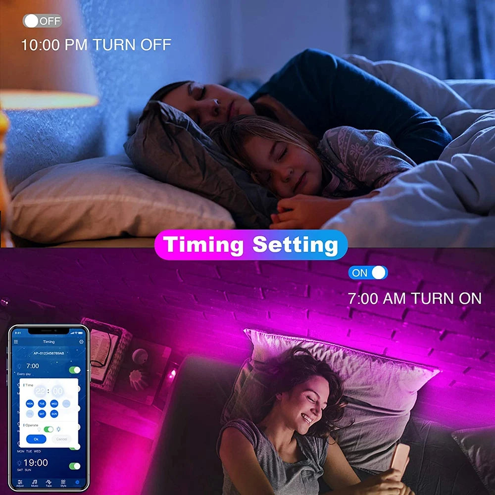 Bluetooth LED Strip Lights – Smart RGB 5050 Tape with APP & Remote Control