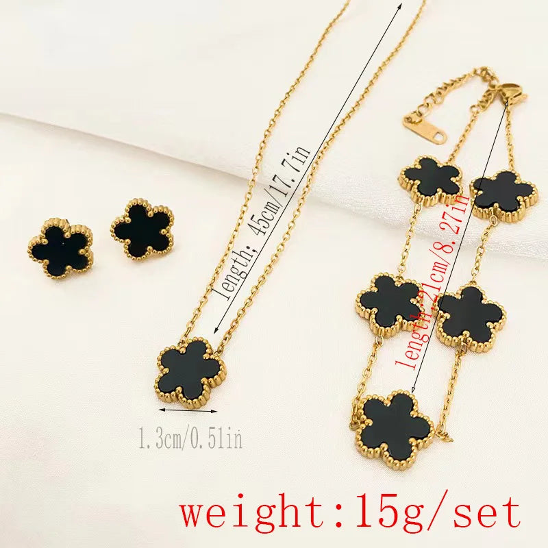 BlossomSteel – 3PCS Plum Flower Jewelry Set