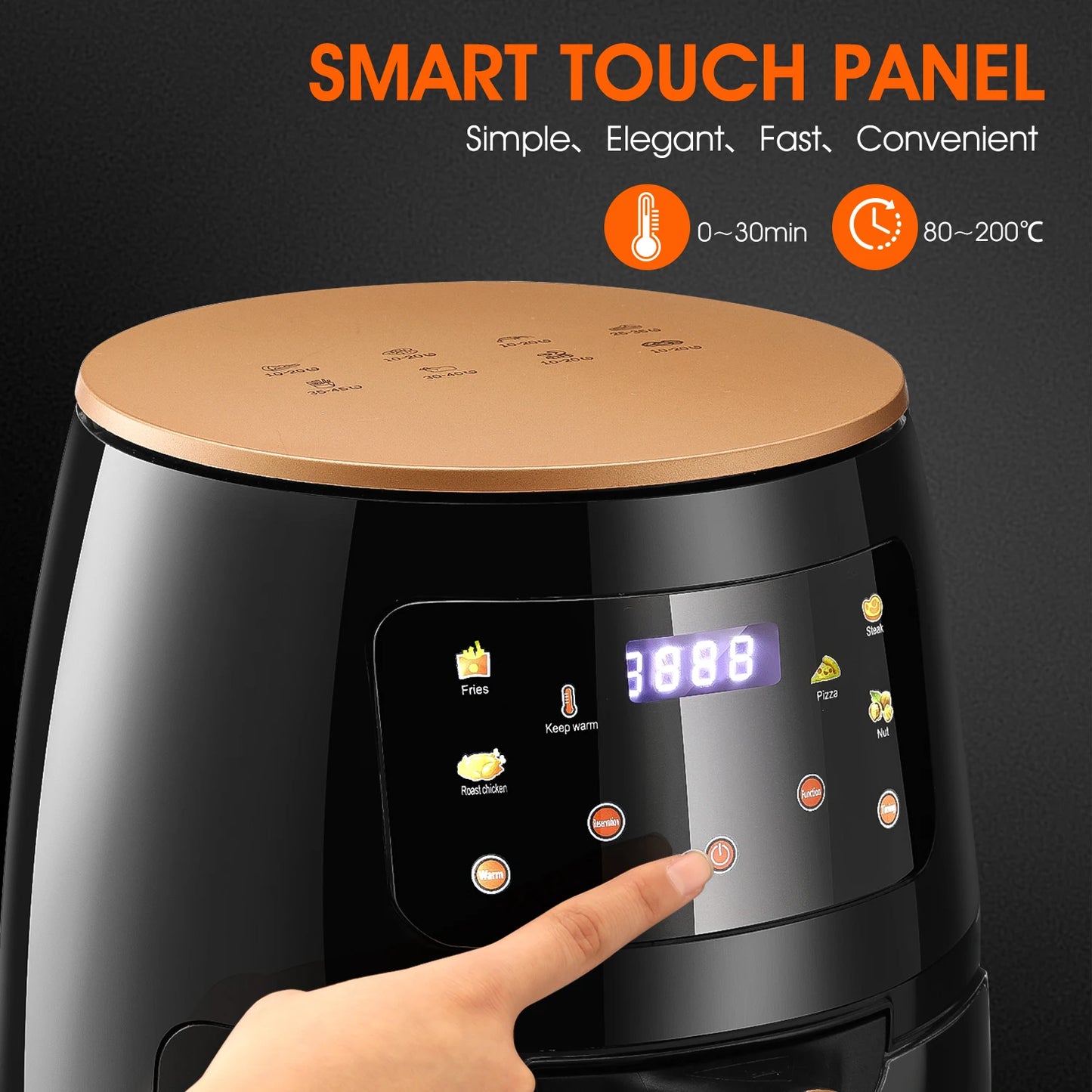 6QT Air Fryer β Digital Oilless Cooker with Window