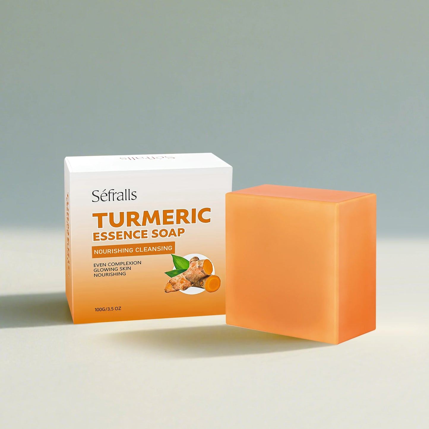 Turmeric Soap β Handmade Brightening & Anti-Acne Bar (100g)