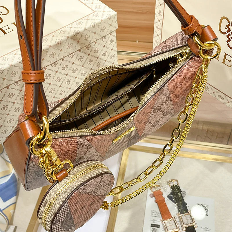 VintageChic β French Chain Cowhide Large Tote Bag