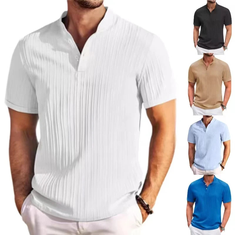 LinoStripe – Summer Jacquard Cotton-Linen Shirt