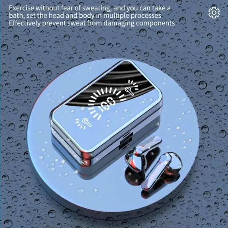 S20 Bluetooth 5.3 Wireless Earbuds – Mirror Stereo Headphones with Touch Control & Digital Display