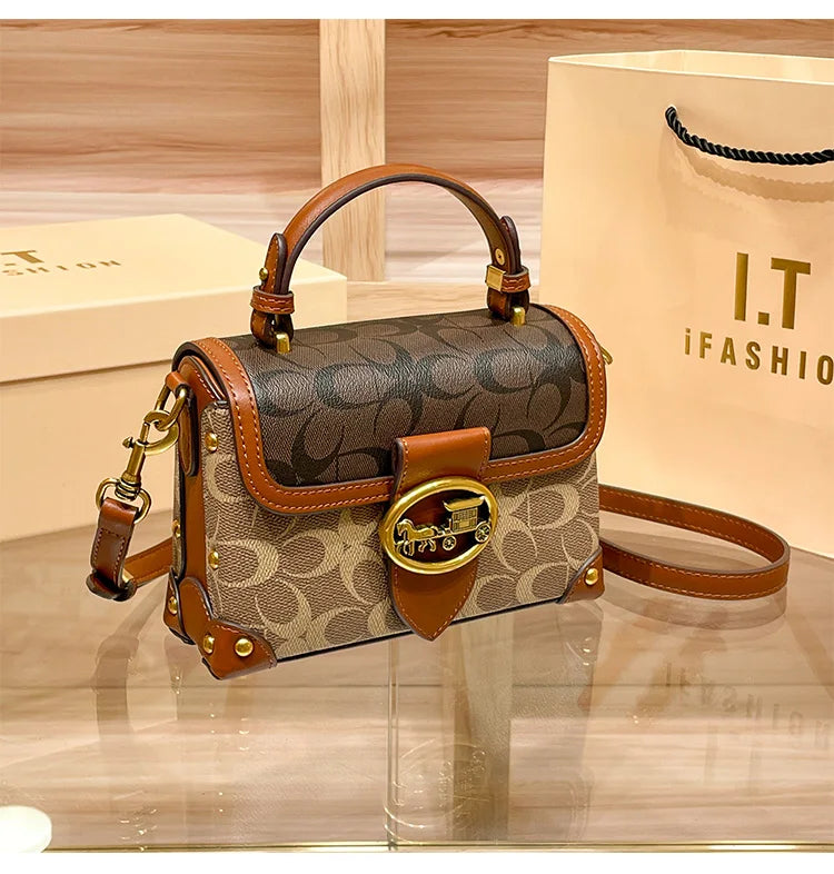 ContrastEdge β Minimalist High-End Portable Box Crossbody Bag