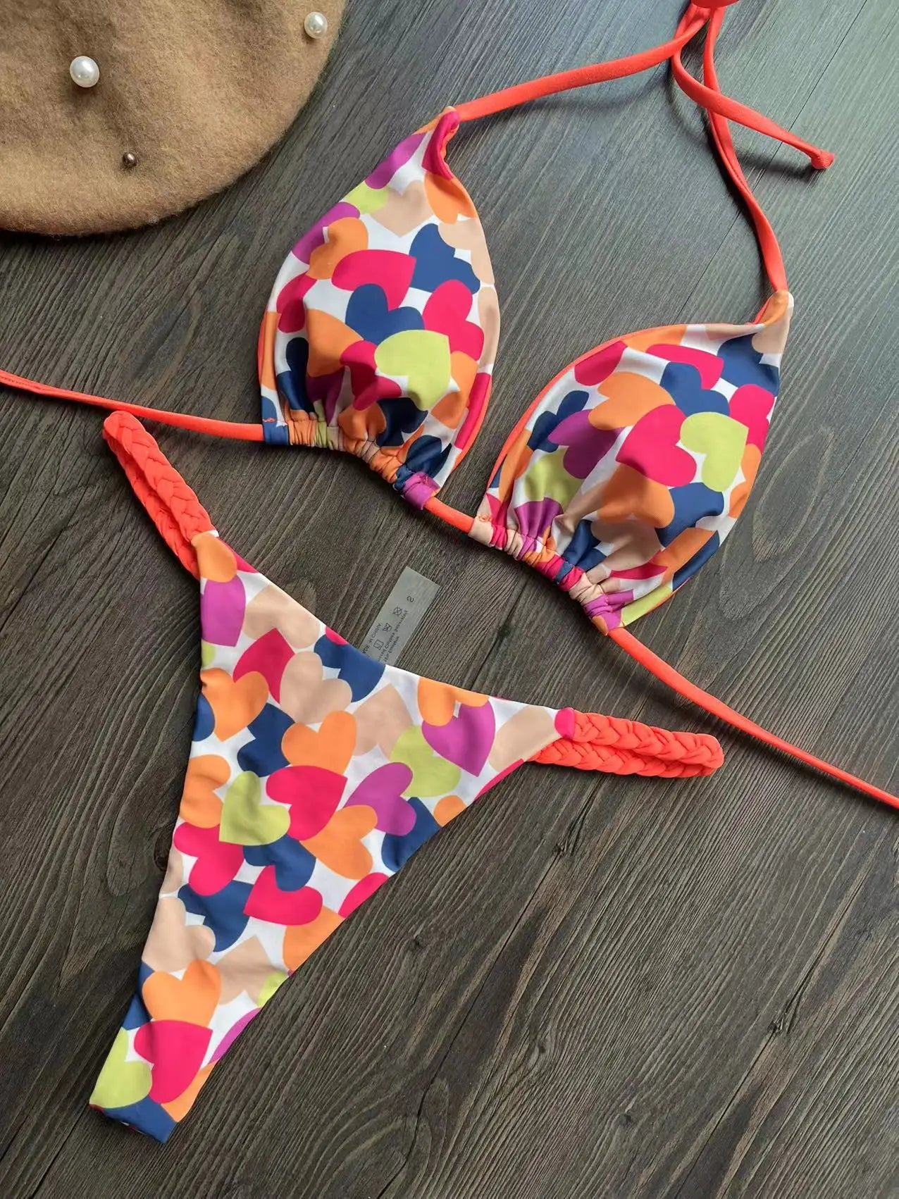 ZebraGlow β High Waist Brazilian Thong Bikini Set