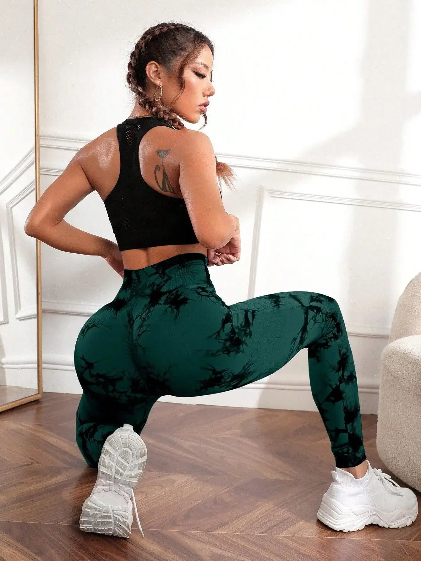 Seamless Tie-Dye Push-Up Leggings β High Waist Yoga & Fitness Tights for Women