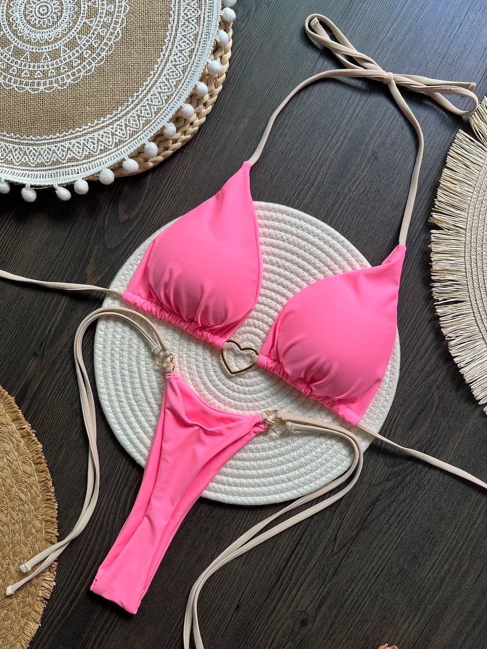 RUOTONSEPT Brazilian Halter Bikini Set β Sexy Triangle Thong Two-Piece Swimwear