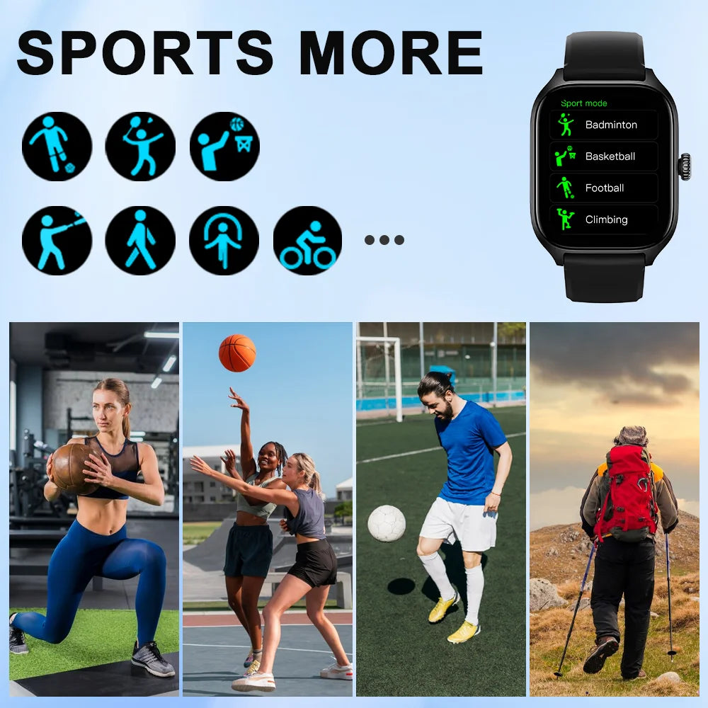 LaxaFit H9/H6 β Bluetooth Smartwatch with Call & Health Tracking Features