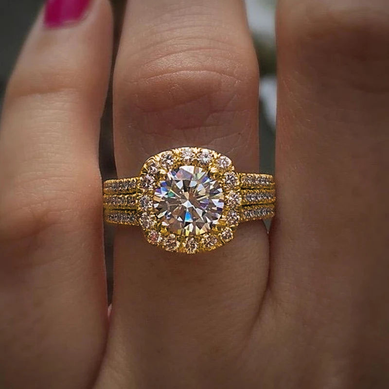 Huitan Trendy Women’s Cubic Zirconia Engagement & Wedding Rings