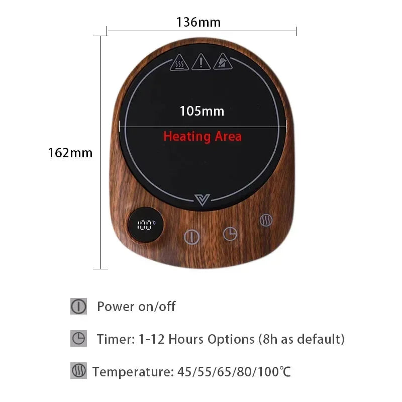 Smart Electric Mug Warmer β 200W Beverage Heating Plate with 5 Temps & Auto Shut-Off