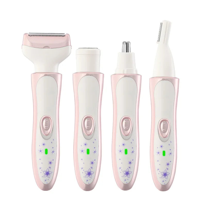 4-in-1 Rechargeable Electric Shaver for Women β Cordless Razor for Face, Arms & Legs