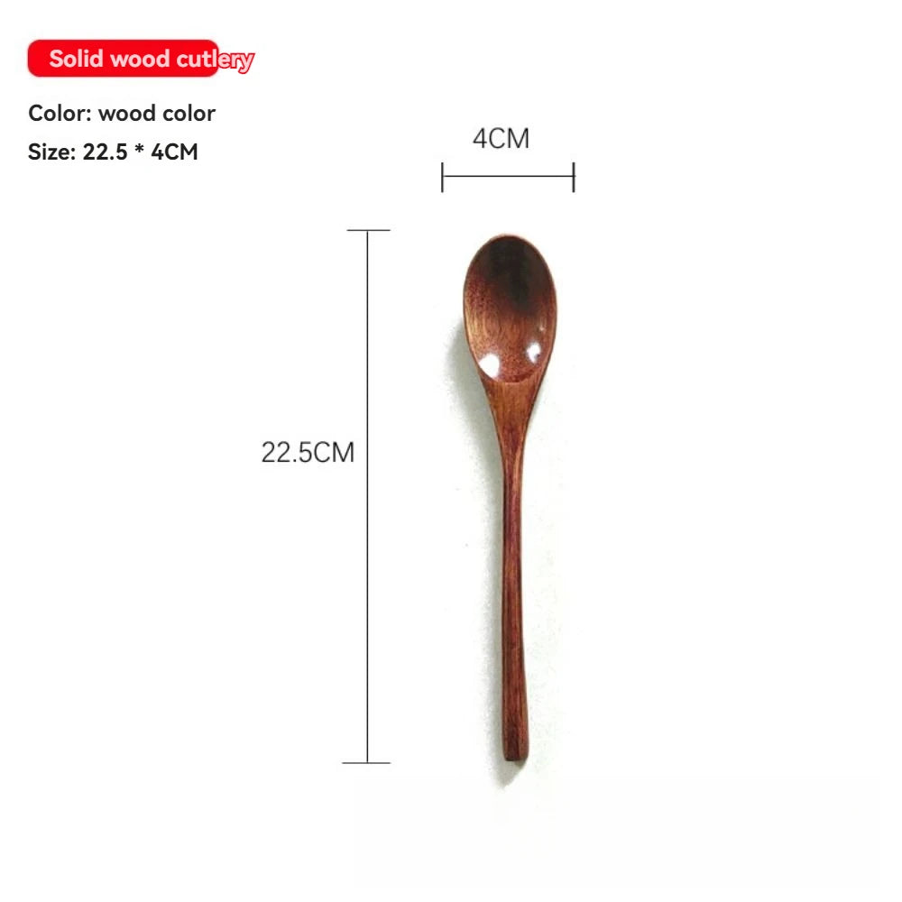 Wooden Spoon – 6pcs Old Lacquer Tableware Set