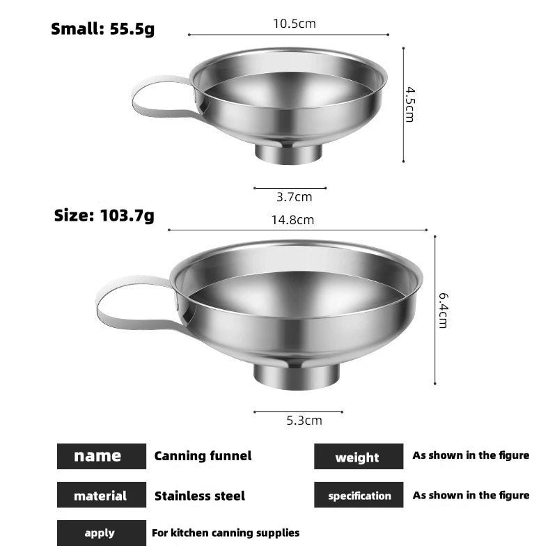 Wide Mouth Funnel β Stainless Steel with Filter for Jars & Liquids