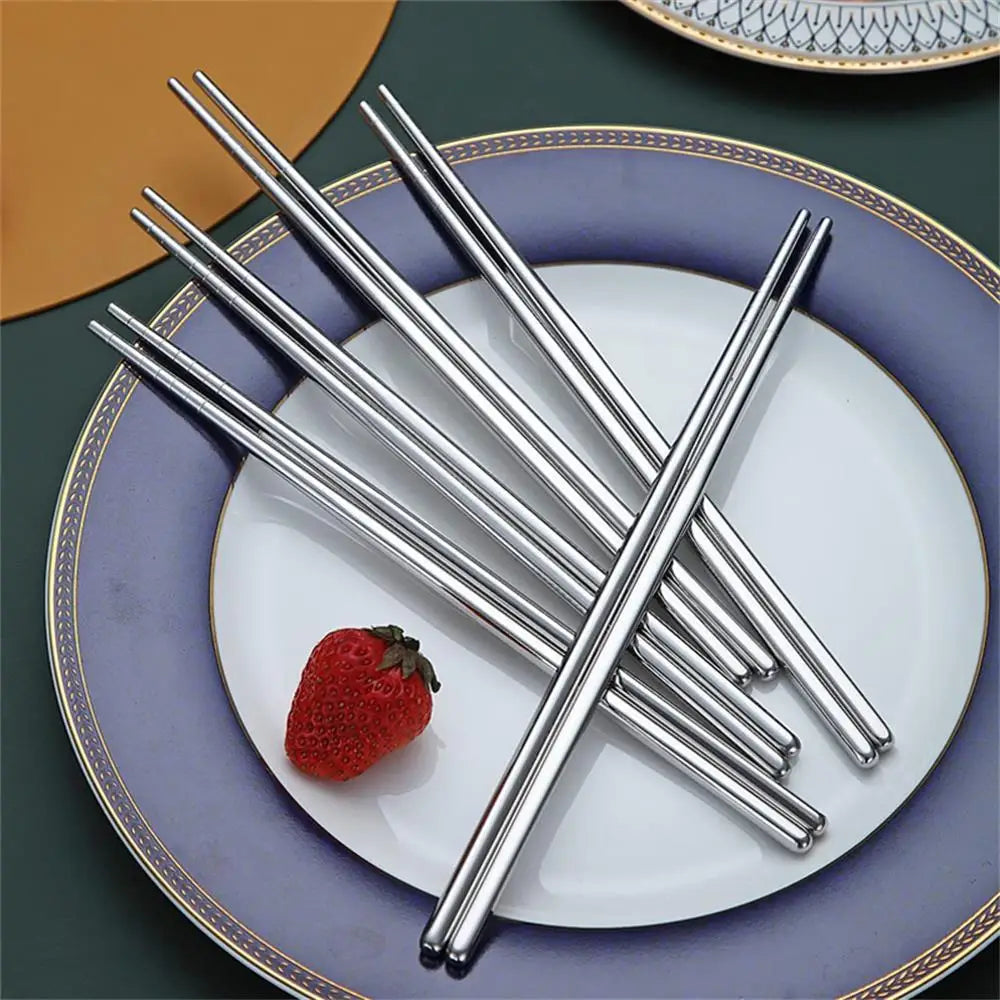 Chopsticks Set β Anti-Slip Metal Reusable Sticks (1β5 Pairs)