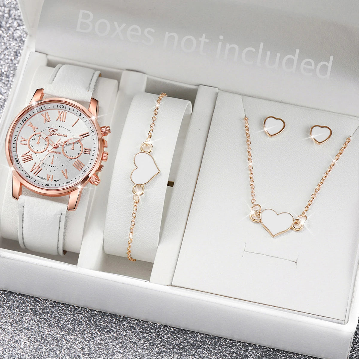 LoveTime β 5/6PCS Women's Leather Watch & Jewelry Set
