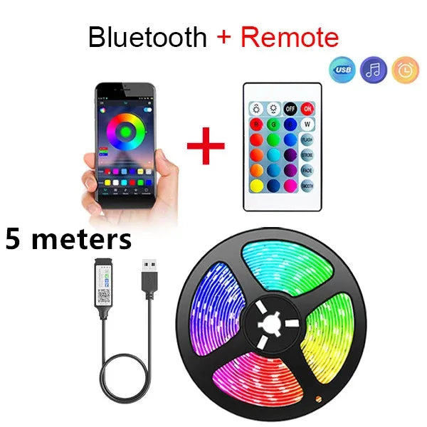 Bluetooth LED Strip Lights – Smart RGB 5050 Tape with APP & Remote Control
