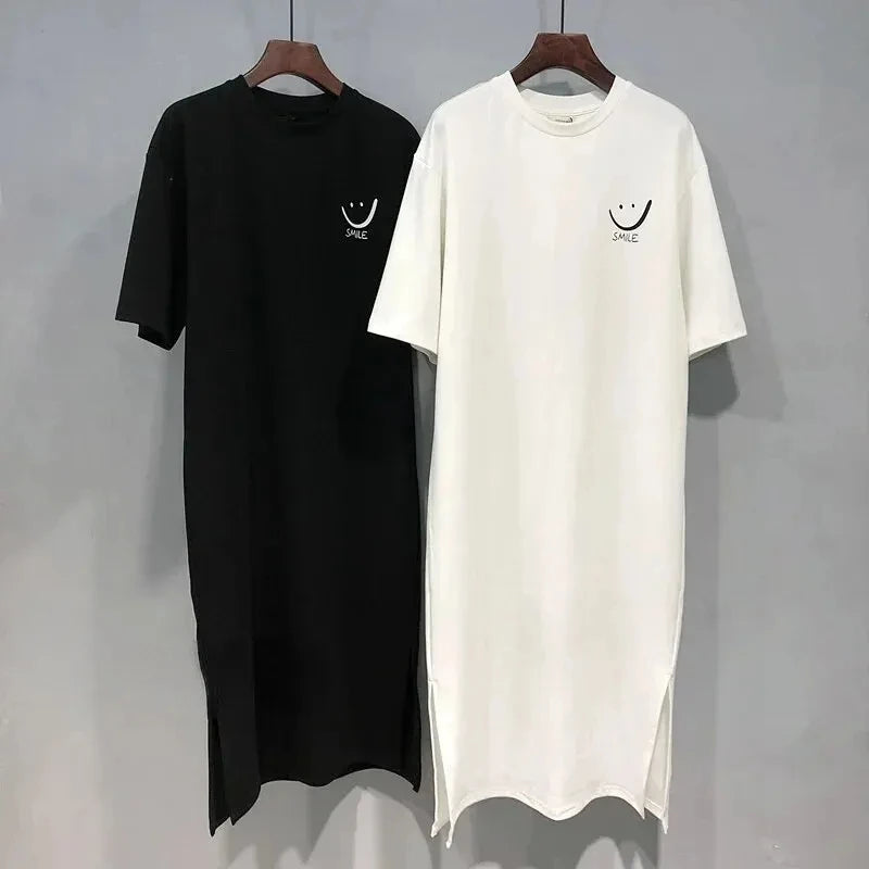 Casual Loose Fit T-Shirt Dress β Women's Summer Over-Knee Mid-Length Dress