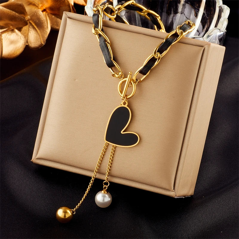 DIEYURO 316L Stainless Steel Butterfly & Moon Pendant Necklace β Blue Eyes Multilayer Choker