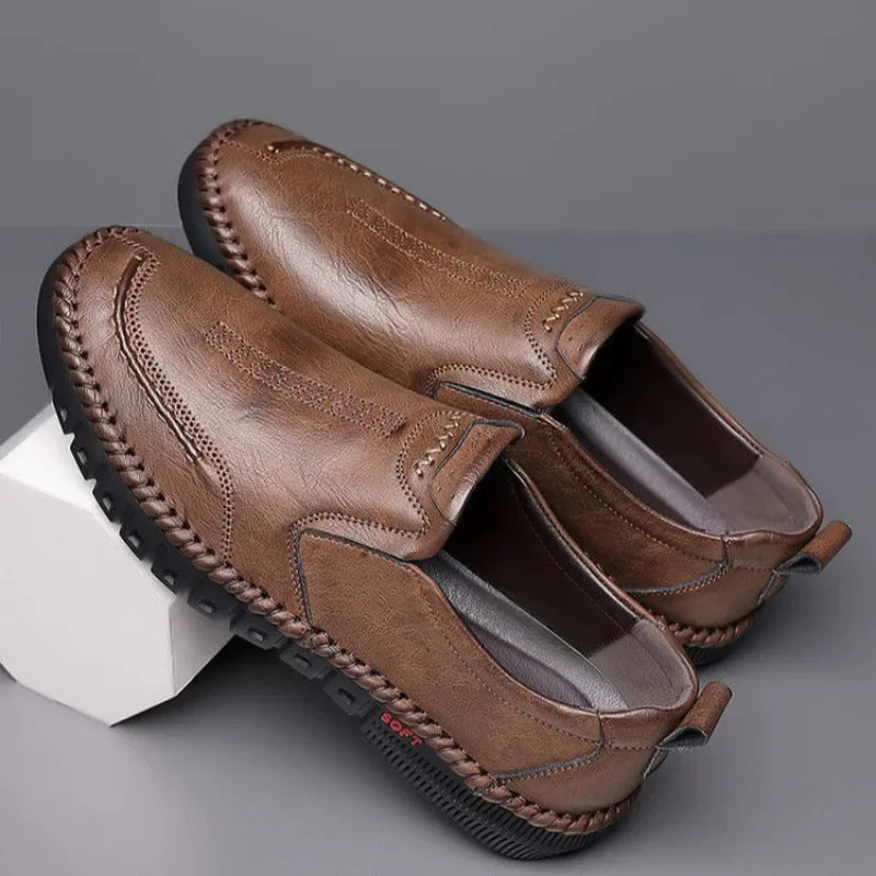 EliteStitch – Men’s Hand-Stitched Genuine Leather Slip-Ons