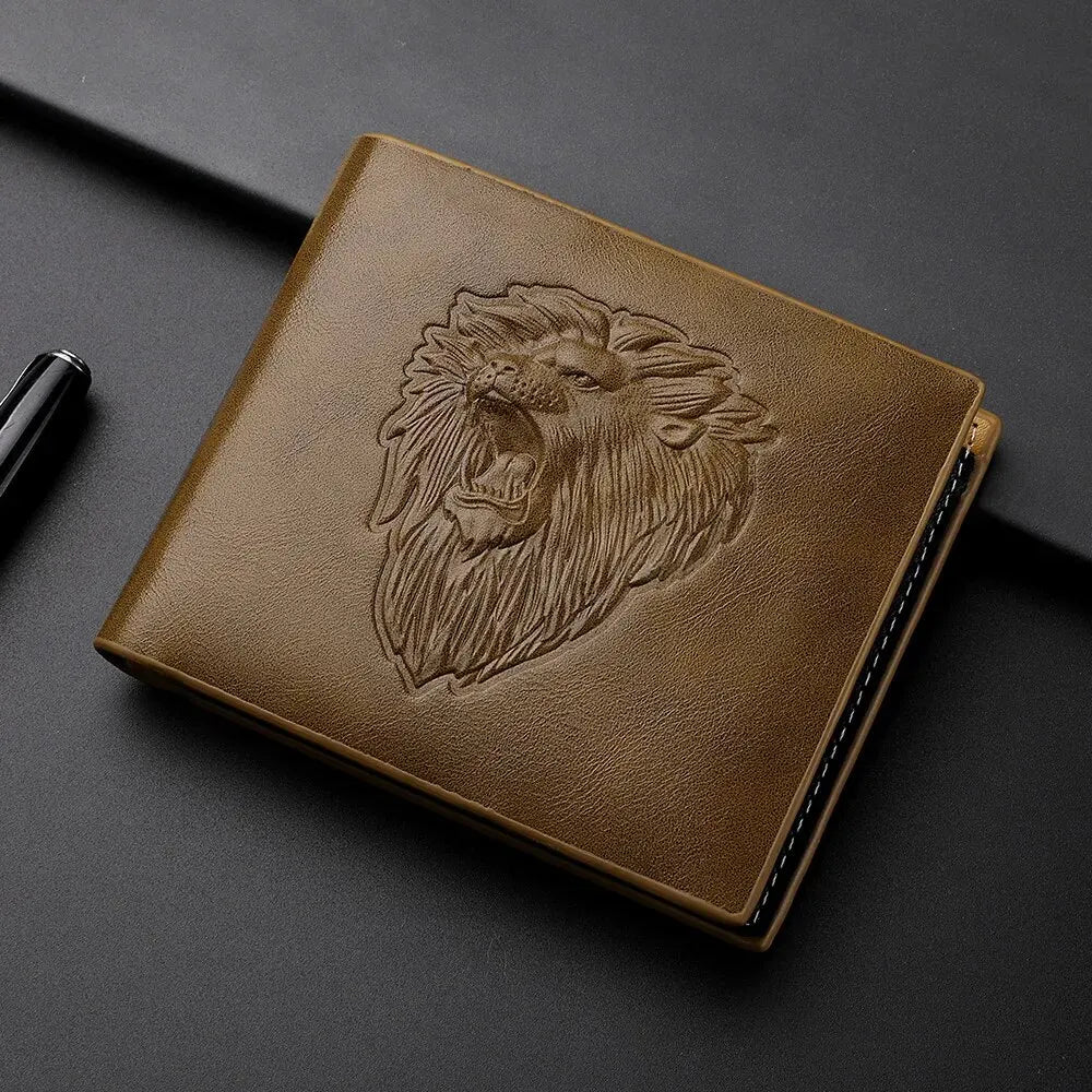 TriFold Titan β 3D Embossed Men's Wallet with Zipper & Card Holder