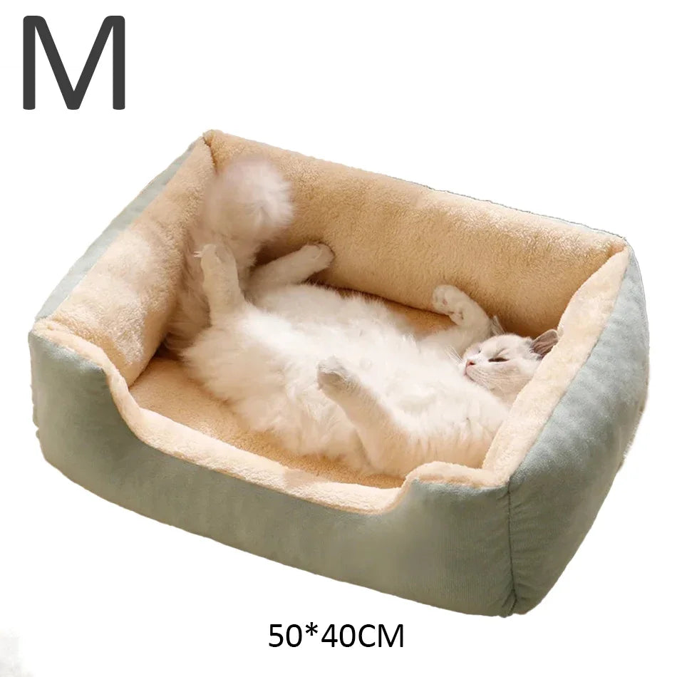 Cat & Small Dog Bed β Soft Cushion Basket House for Pets
