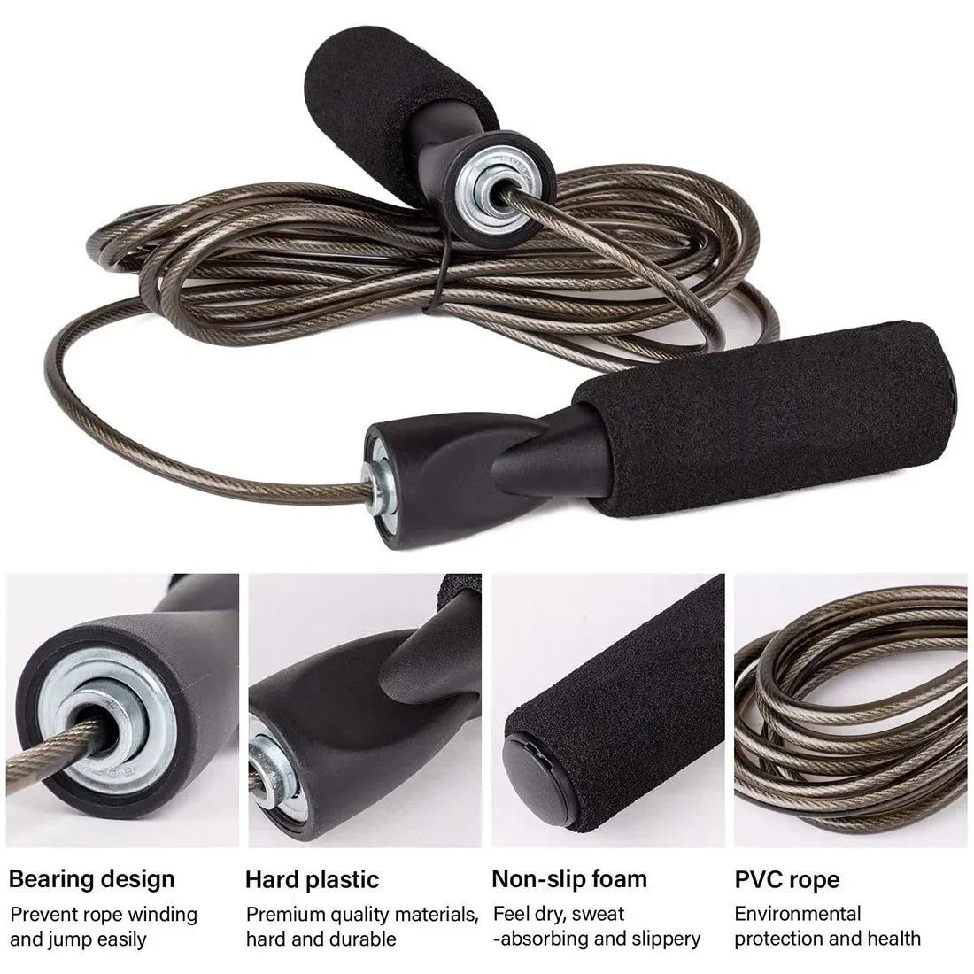Adjustable Steel Wire Speed Jump Rope β For Kids & Adults