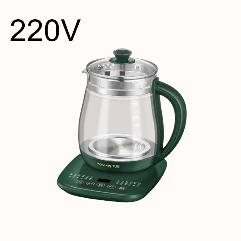Jiuyang 1.5L Multifunctional Health Pot β 220V Glass Flower Teapot & Mini Dessert Cooker