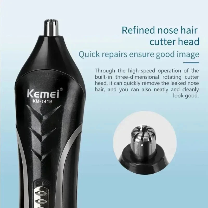 Kemei KM-1419 3-in-1 Rechargeable Electric Hair Clipper & Trimmer for Men