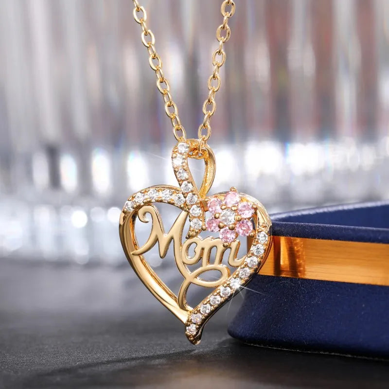 BlossomLove – Mother’s Day Pink Flower Pendant Necklace