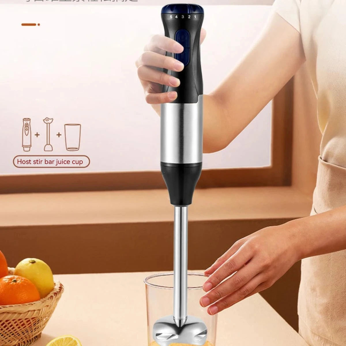 1000W Hand Immersion Blender β 4-in-1 Stick Mixer with Beaker, Chopper & Whisk