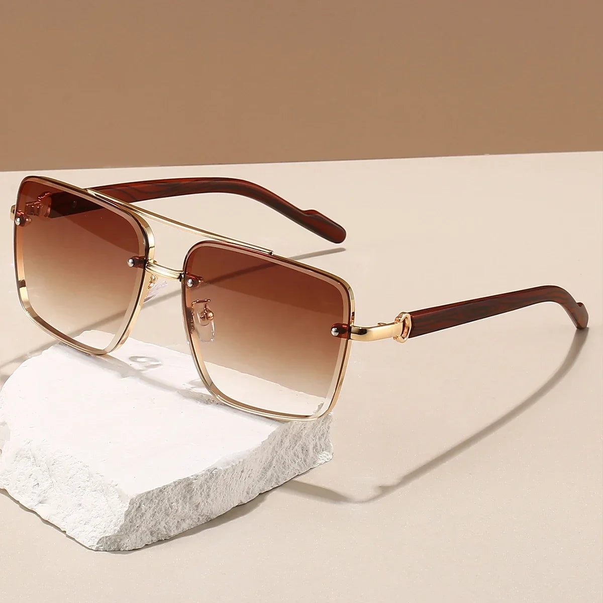 KAMMPT RetroPilot – Women’s Double Bridge Metal Sunglasses