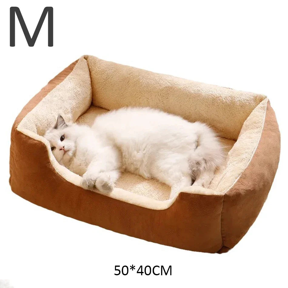 Cat & Small Dog Bed β Soft Cushion Basket House for Pets