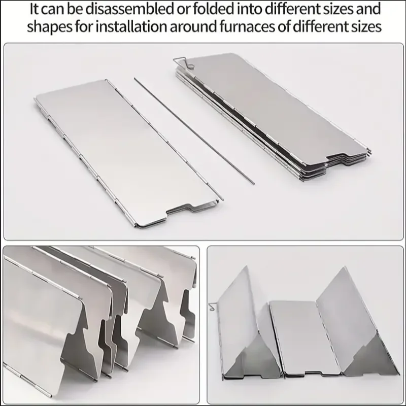 Ultralight Foldable Stove Windshield β 8/10 Plate Aluminum Alloy for Camping